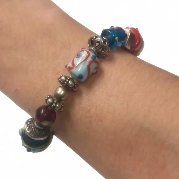 Vintage Silpada glass bead and sterling silver bracelet. - Picture 2 of 4